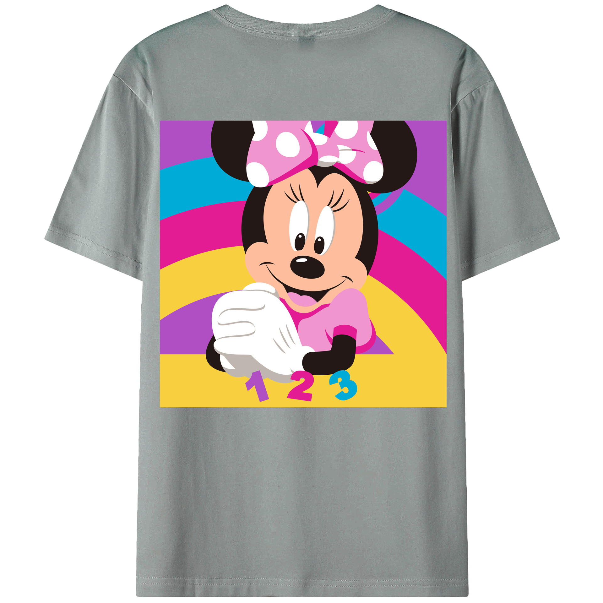 ミッキーマウス Mickey Mouse 綿100％ メンズ半袖Tシャツ（バックプリント） 通気性